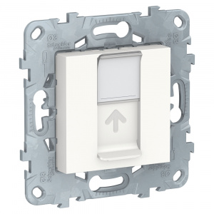 UNICA розетка компьютерная, RJ45, одиночная, кат. 5е UTP, белый