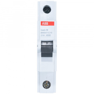 Автоматический выключатель 1P, 10A, C, 4,5кА, BMS411C10 ABB