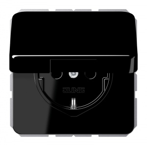 JUNG CD 500 Розетка с откидной крышкой черная