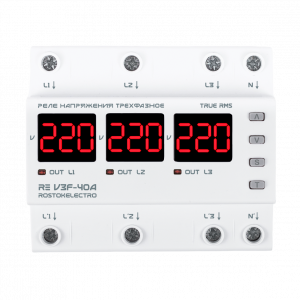 Реле напряжения трёхфазное RE V3F-40A  ROSTOKELECTRO
