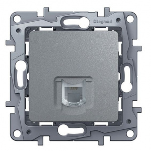 Legrand Etika Алюм Розетка TF (RJ11)