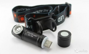 Фонарь налобный съемный USB+магнит BL-T88 (785)