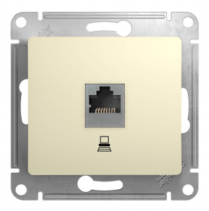 Glossa Бежевый Розетка компьютерная RJ45 кат.5E