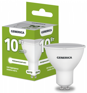 ЛАМПА СВЕТОДИОДНАЯ 10W  230V GU10 4000K  GENERICA
