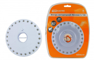 Фонарь кемпинговый с карабином 24LED TDM