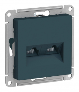 AtlasDesign Изумруд Розетка компьютерная 2-ая RJ45+RJ45, кат.5E