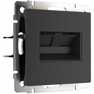 Werkel Роз. RJ-45+RJ-45 черный матовый