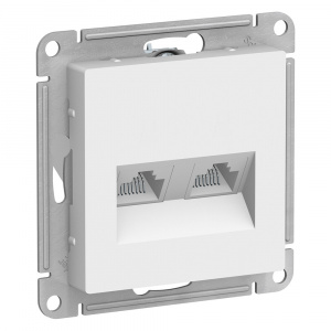 AtlasDesign Белый Розетка компьютерная 2-ая RJ45+RJ45, кат.6E