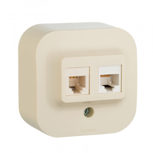 Quteo Беж Розетка RJ11+RJ45 кат5UTP