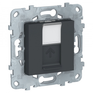 UNICA розетка компьютерная, RJ45, одиночная, кат. 5е UTP,антрац