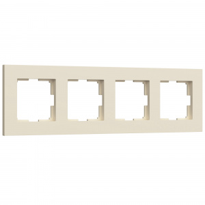 W0042962/ Рамка на 4 поста Slab (айвори матовый)