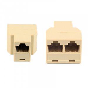 Разветвитель RJ45 на 2*RJ45, гнездо на два гнезда 8p8c