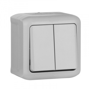 Quteo IP44 сер. Выключатель 2-кл Legrand