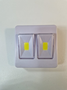 Фонарик клавиша 2 квадрат 1LED белый
