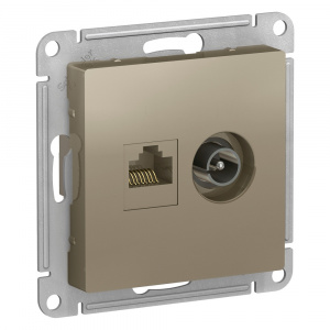 AtlasDesign Шампань Розетка TV+RJ45 кат.5E