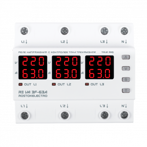 Реле напряжения RE VА3F-63A  ROSTOKELECTRO